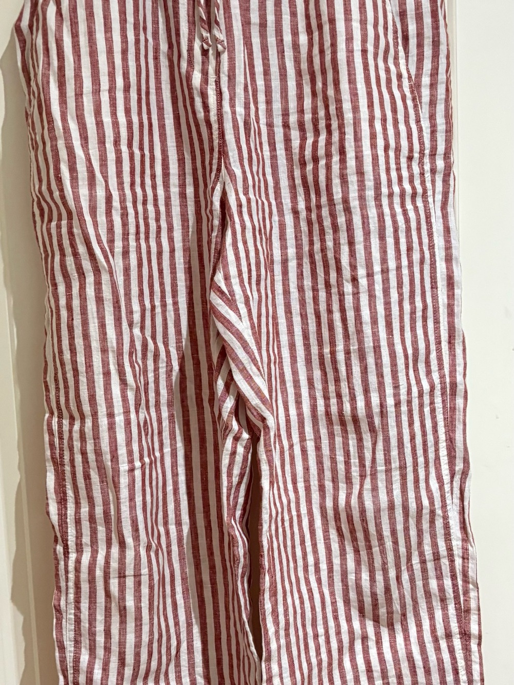 Banana Republic Red and White Striped Wide Leg Pants